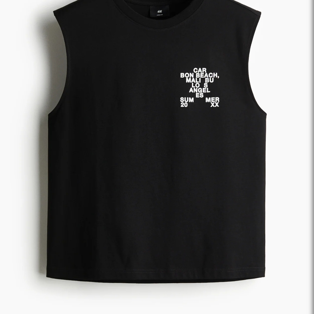 H&M Black Graphic Sleeveless Top